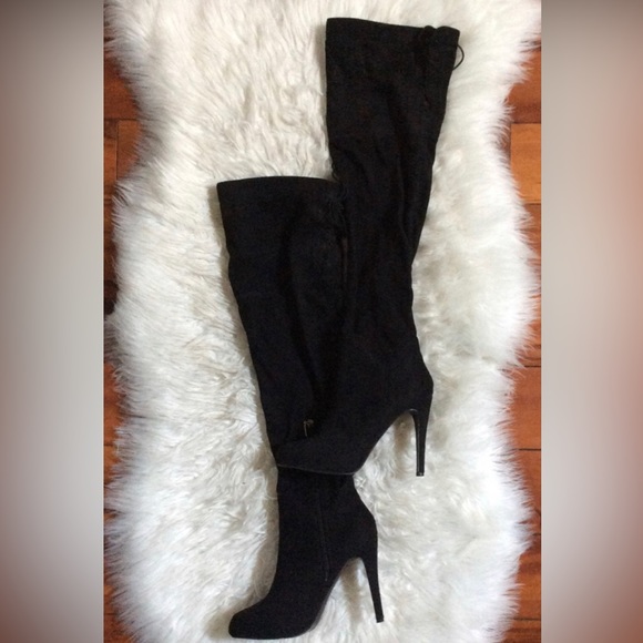 Guess Faux Suede Over the Knee Slouchy Stiletto Boots!!! 9M 🖤🖤 - Picture 1 of 9